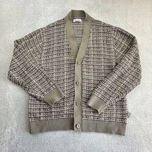 Only & Sons Textured Knit Olive/Beige Large Sweater Sz Large Normcore Academia